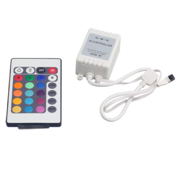 Контроллер для светодиодной ленты RGB 12V 3канала*2A=72w  пульт ДУ 24кноп